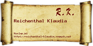 Reichenthal Klaudia névjegykártya